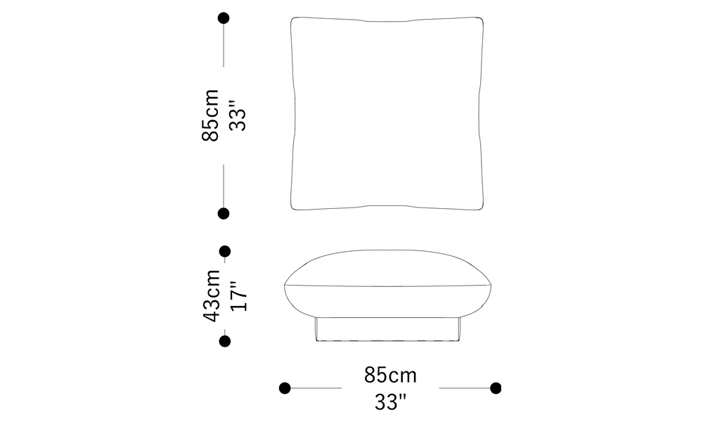 Image of the main dimensions of the product